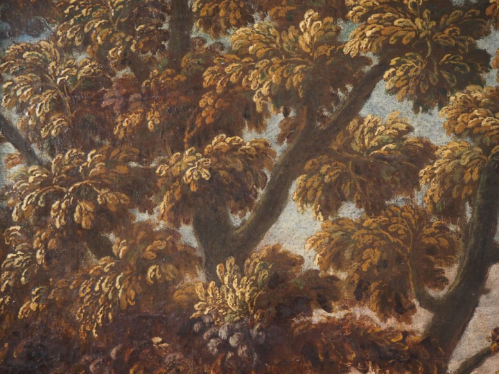 Ecole allemande XVIIIème.  "Bacchanale" Huile sur toile   Dim. 65,5 x 