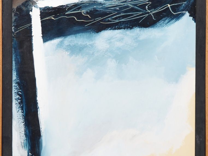 Frédéric BENRATH.  "Composition abstraite" Huile sur panneau, signée a