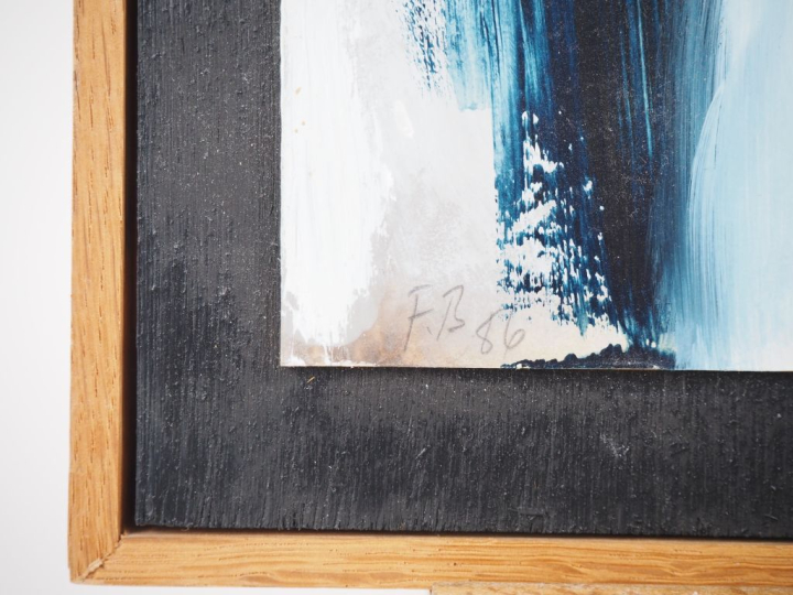 Frédéric BENRATH.  "Composition abstraite" Huile sur panneau, signée a