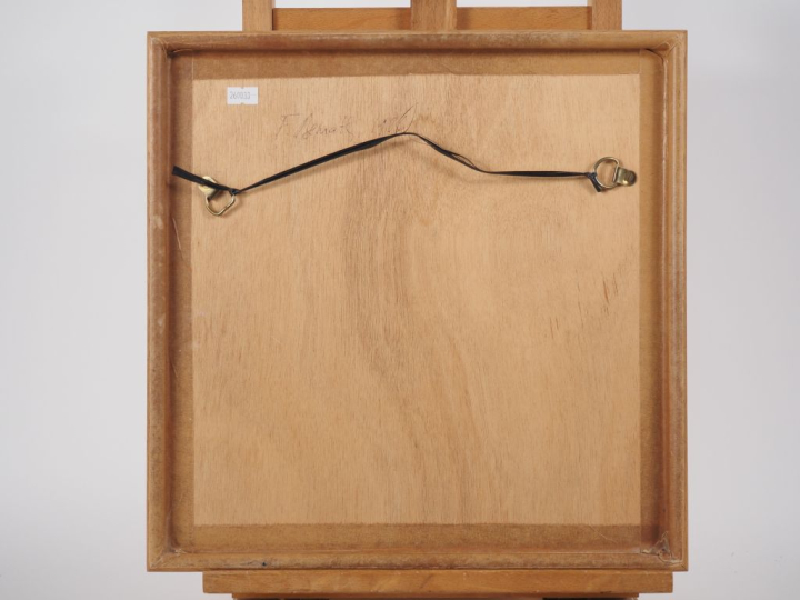 Frédéric BENRATH.  "Composition abstraite" Huile sur panneau, signée a
