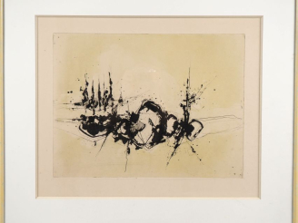 Vente aux enchères Claude GEORGES.  "composition" Aquatinte Dim. À vue du sujet : 34,5 x 
