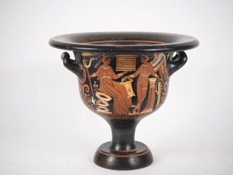 Vente aux enchères Grande Grèce, Apulie, IVe s. av. J.-C. Cratère en cloche à vernis noir