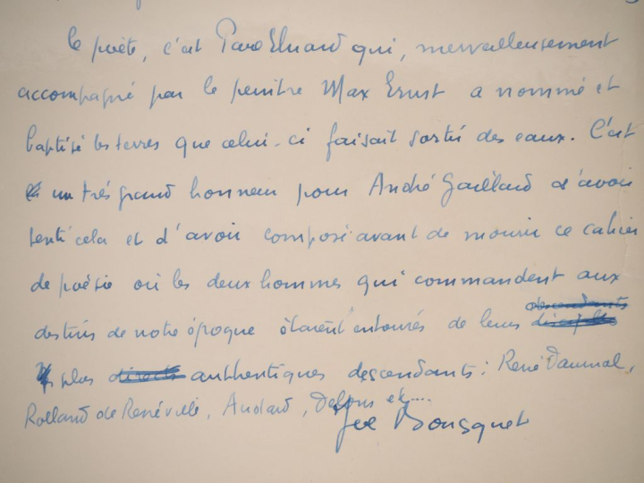 BOUSQUET (Joë). PAUL VALÉRY. 42 ff. (27 X 21 cm) de papier filigrané S