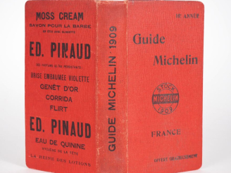 Vente aux enchères MICHELIN. Guide rouge 1909. (Petits accidents et frottements).