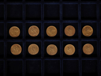 Vente aux enchères Dix souverains or, 1879, 1890, 1891, 1873, 1892, 1898, 1891, 1891, 187