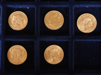 Vente aux enchères Cinq pièces de 20 Francs or, 1911. FRAIS ACHETEURS 10% HT.