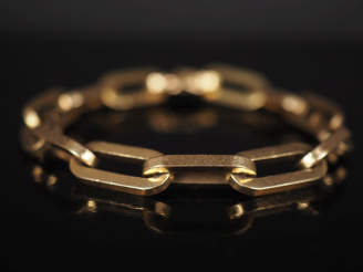 Vente aux enchères Bracelet souple en or jaune 750, maille forçat ovale. Long. 21 cm Poid