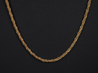 Vente aux enchères Sautoir en or jaune 750, maille ronde tressée.  Long. 81 cm Poids. 29,