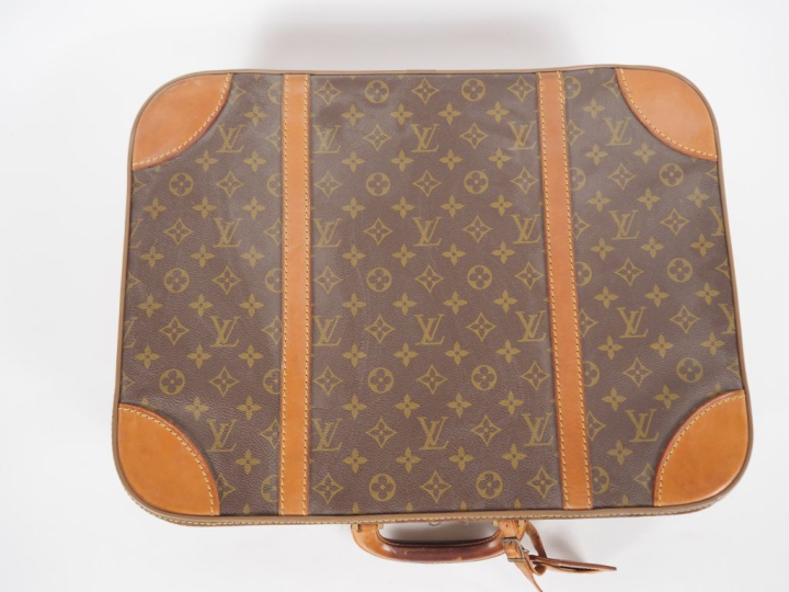 LOUIS VUITTON  Valise RUBAN BLEU (c 1975) de la série STRATOS demi-sou