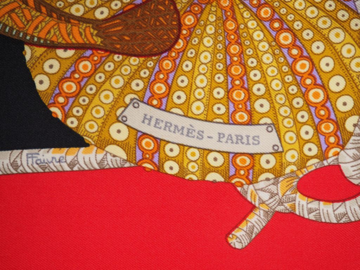 HERMES, Paris Carré de soie, modèle "Grands Fonds". Signé.