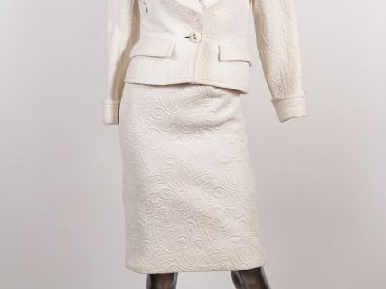 SAINT LAURENT, Rive Gauche Tailleur veste jupe en coton (58%), laine (