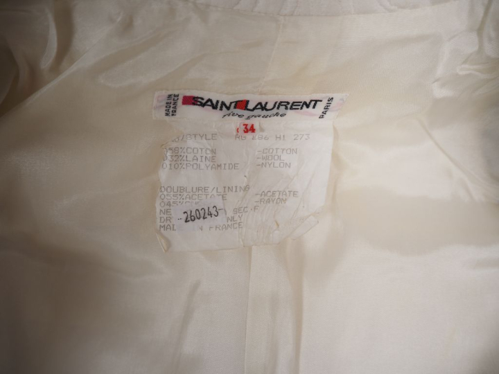 SAINT LAURENT, Rive Gauche Tailleur veste jupe en coton (58%), laine (