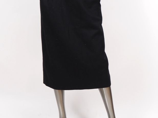 YVES SAINT LAURENT, Variation Jupe taille haute à pinces en laine noir