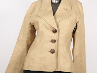 Vente aux enchères YVES SAINT LAURENT, Rive Gauche Veste cintrée à la taille en tissu bei