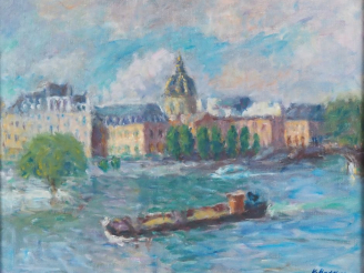 Vente aux enchères Krikor BEDIKIAN.  "Paris, quais de Seine"  Huile sur toile, signée en 