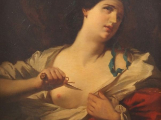 Vente aux enchères Gabriel DURAND ( ?) « Lucrèce Borgia » Huile sur toile, signée dans un