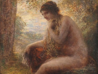 Vente aux enchères Henri-Théodore FANTIN-LATOUR (1836-1904). "Nu assis dans la campagne" 