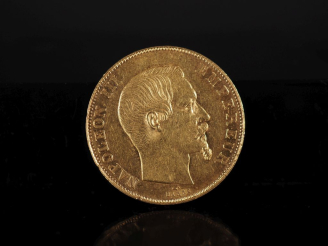 Vente aux enchères Pièce de 50 Francs or, Napoléon III Empereur, 1857-A.  FRAIS ACHETEURS