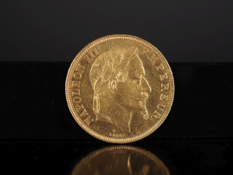 Vente aux enchères Pièce de 50 Francs or, Napoléon III Empereur, 1862-BB. FRAIS ACHETEURS