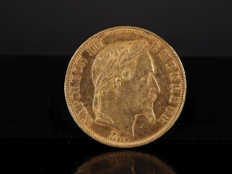 Vente aux enchères Pièce de 50 Francs or, Napoléon III Empereur, 1866-A. FRAIS ACHETEURS 