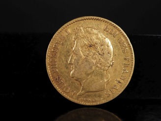 Vente aux enchères Pièce de 40 Francs or, Louis-Philippe I Roi des Français, 1836-A.  FRA