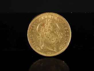 Vente aux enchères Pièce de 20 Francs/8 Forint or, François-Joseph I, 1880. FRAIS ACHETEU