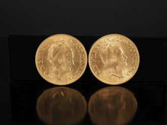 Vente aux enchères Deux pièces de 10 Gulden or, Wilhelmina, Pays-Bas, 1932. FRAIS ACHETEU