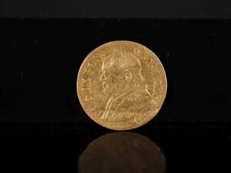 Vente aux enchères Pièce de 5 Lire or, Pie IX, Etats Pontificaux, 1866. FRAIS ACHETEURS 1