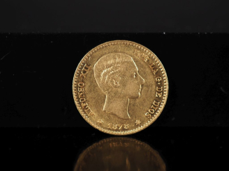 Vente aux enchères Pièce de 10 Pesetas espagnoles or, Alfonso XII, 1878. FRAIS ACHETEURS 
