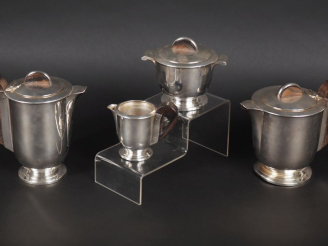 Vente aux enchères Service à café et à thé Art Déco en argent 925, poinçon Minerve, poign