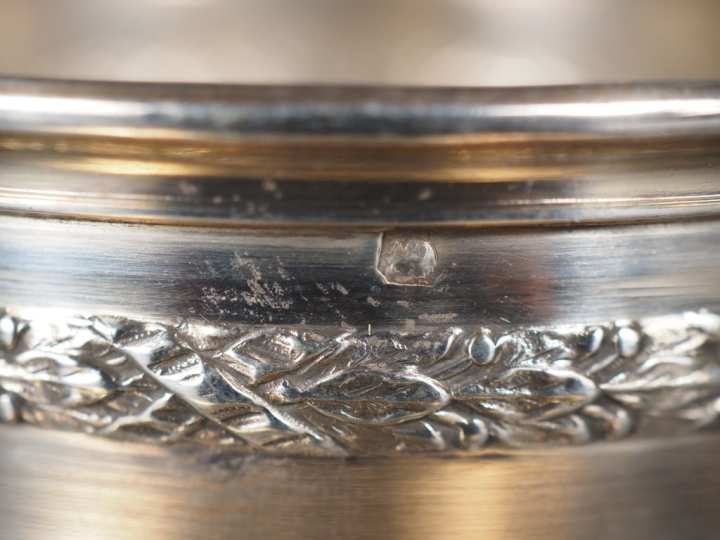 Déjeuner de style Louis XVI en argent 925, poinçon Minerve. Poids. 176