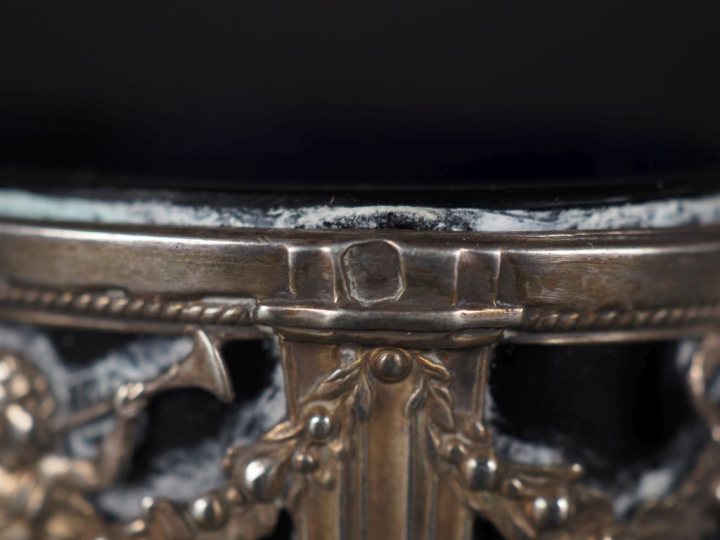 Paire de salerons en argent, 925, de style Louis XVI, poinçon Minerve,