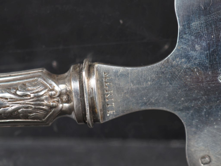 Pelle à tarte de style Louis XV en argent 925 et argent fourré, poinço