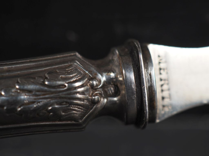Pelle à tarte de style Louis XV en argent 925 et argent fourré, poinço
