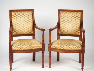 Vente aux enchères Paire de fauteuils et paire de chaises de style Directoire, pieds et a