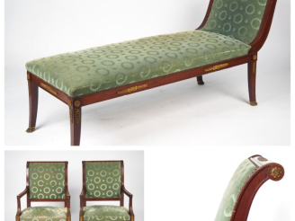 Vente aux enchères Mobilier de salon en acajou et placage d'acajou début XIXème comprenan