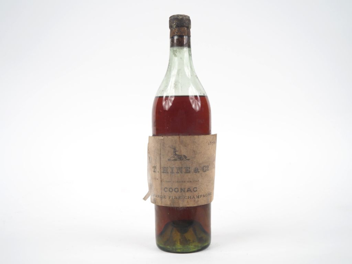 1 BOUTEILLE COGNAC GRANDE FINE CHAMPAGNE T. HINE   C° - 1878 - NIVEAU 