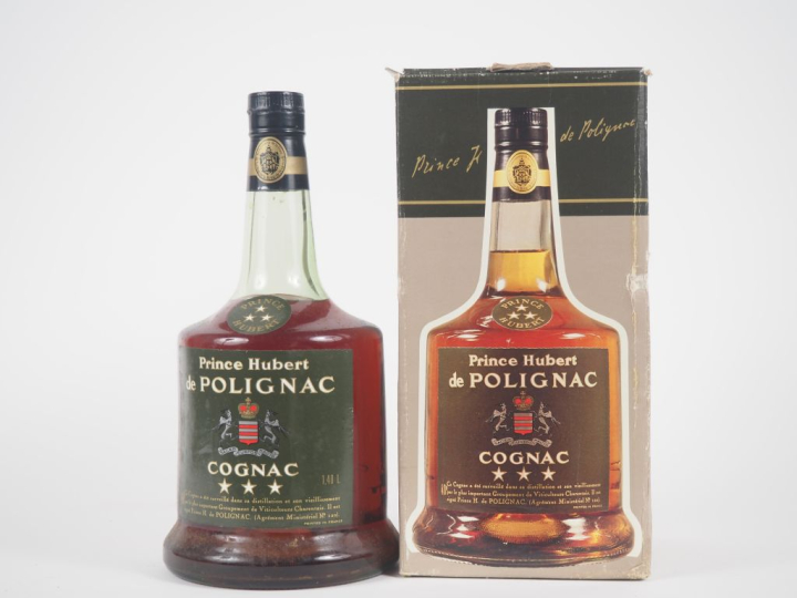 1 FLACON (1,4 L) COGNAC *** PRINCE HUBERT DE POLIGNAC - COFFRET 