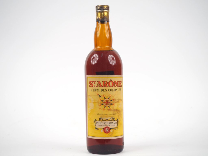 1 VIEILLE BOUTEILLE (1 L) RHUM DES COLONIES ST ARÔME LECLERC ULMANN - 
