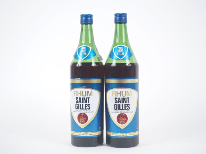2 BOUTEILLES (1 L) RHUM ST GILLES 44% - NIVEAUX BAS 