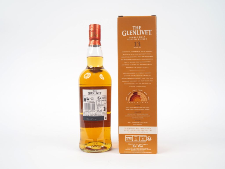 1 BOUTEILLE WHISKY THE GLENLIVET '13 ANS D'ÂGE' 40% - COFFRET 
