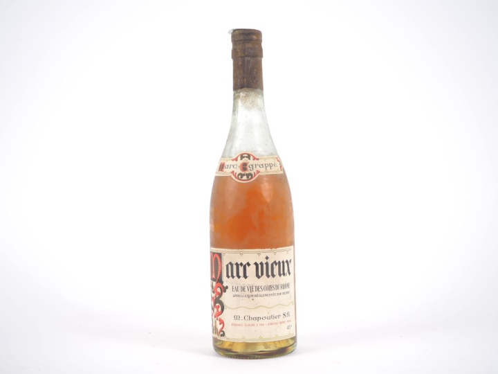 1 BOUTEILLE VIEUX MARC EGRAPPÉ M. CHAPOUTIER 43% - NIVEAU BAS 