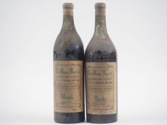 Vente aux enchères 2 VIEILLES BOUTEILLES (1 L) GRILLON DORÉ MARTY - BS 
