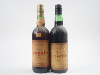 Vente aux enchères 2 BOUTEILLES VDN DR GERAUD : 1 BANYULS 'CUVÉE RÉSERVÉE' 1975 / 1 RIVES
