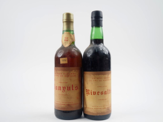 Vente aux enchères 2 BOUTEILLES VDN DR GERAUD : 1 BANYULS 'CUVÉE RÉSERVÉE' 1975 / 1 RIVES