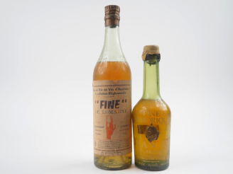 Vente aux enchères 2 BOUTEILLES : 1 EAU DE VIE D'AQUITAINE 'FINE' 1947 / 1 EAU DE VIE DE 