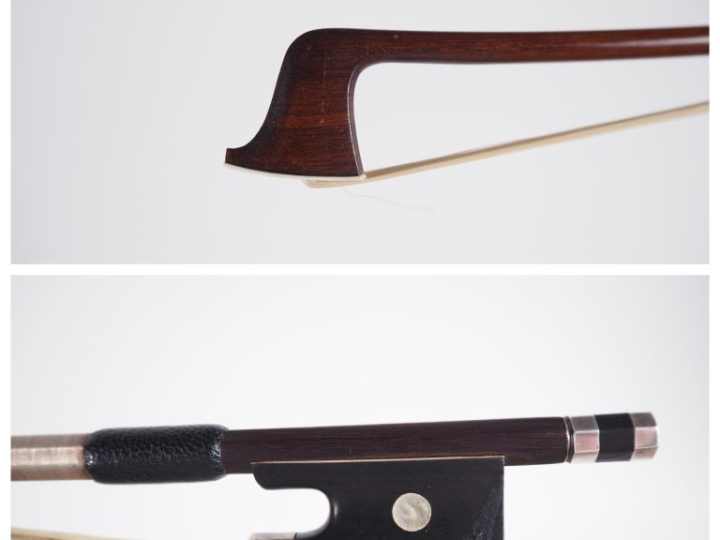Archet de violon fait à Mirecourt en pernambouc signé "Didion"  monté 