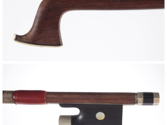 Vente aux enchères Archet de violon d'étude en bois exotique. Poids. 51 g (à restaurer, m