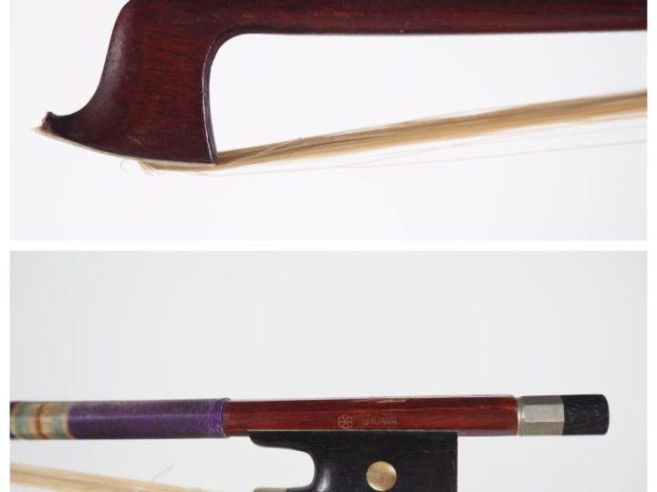 Archet de violon marqué "JAPAN" en bois exotique. Poids. 56 g (à resta