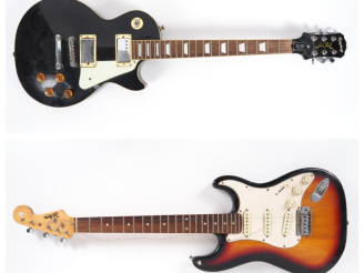 Vente aux enchères LES PAUL. Guitare électrique Epiphone standad. (Restaurée).  On y join